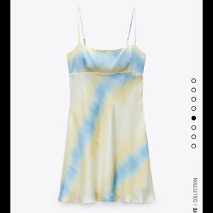ZARA tie dye satin mini dress